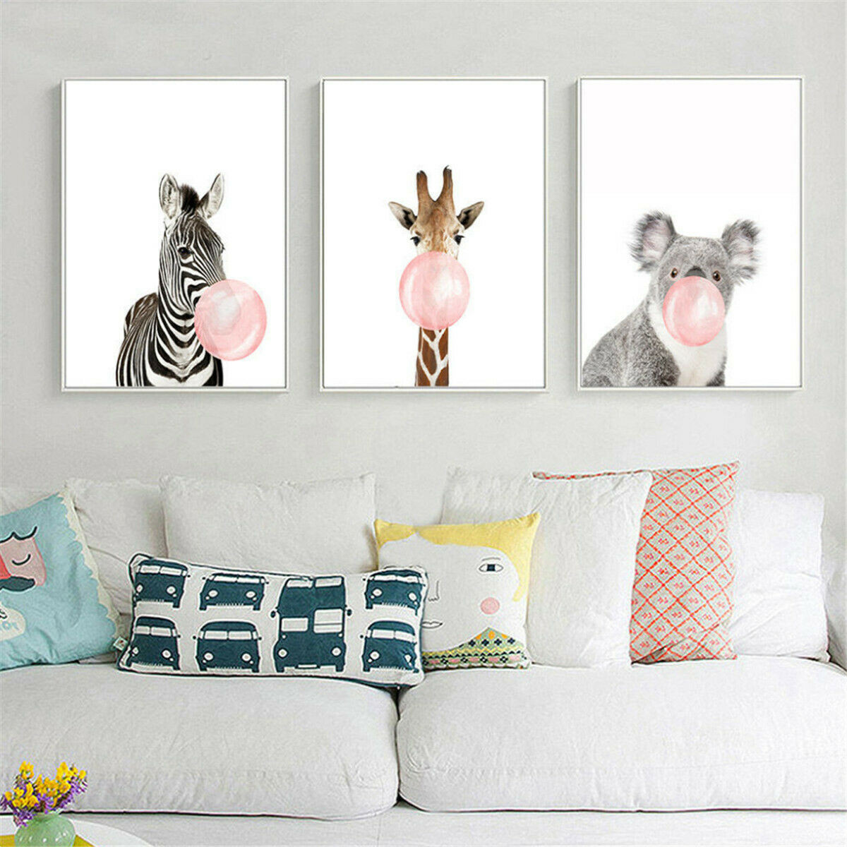 Baby Animals Nursery Decor
 Animal Koala Giraffe Zebra Canvas Poster Nursery Wall Art
