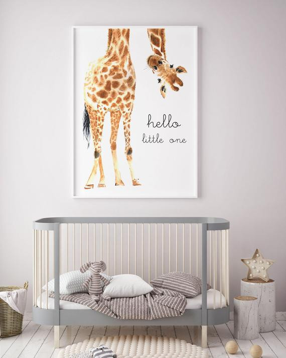 Baby Animals Nursery Decor
 Giraffe Animal nursery decor Nursery wall art PRINTABLE art