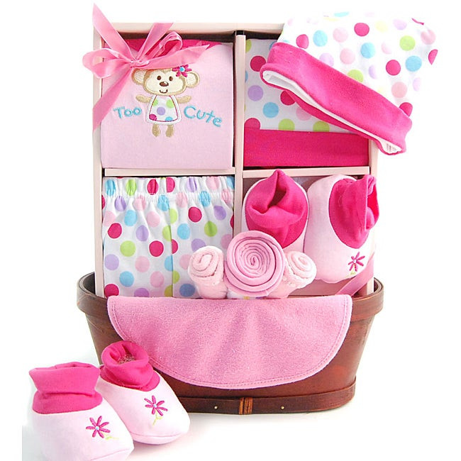 Baby Basket Gift Sets
 Sweet Baby Girl Gift Basket Overstock