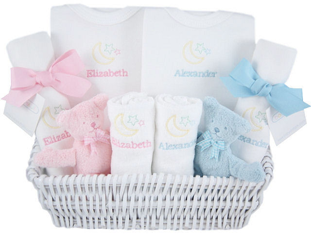 Baby Basket Gift Sets
 Luxury Layette Twins Baby Gift Basket Multiples Gift Set