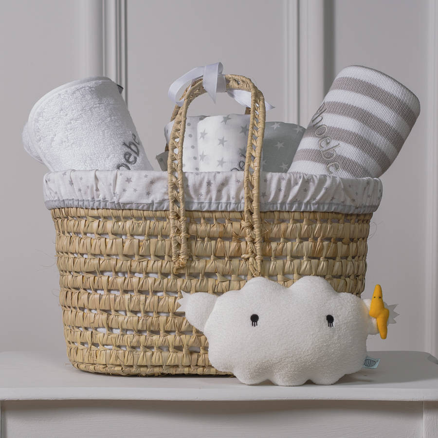 Baby Basket Gift Sets
 Personalised New Baby Gift Basket With Cloud Toy By That s