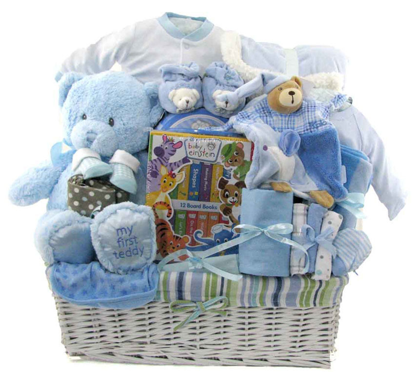 Baby Basket Gift Sets
 Deluxe Baby Boy Gift Basket