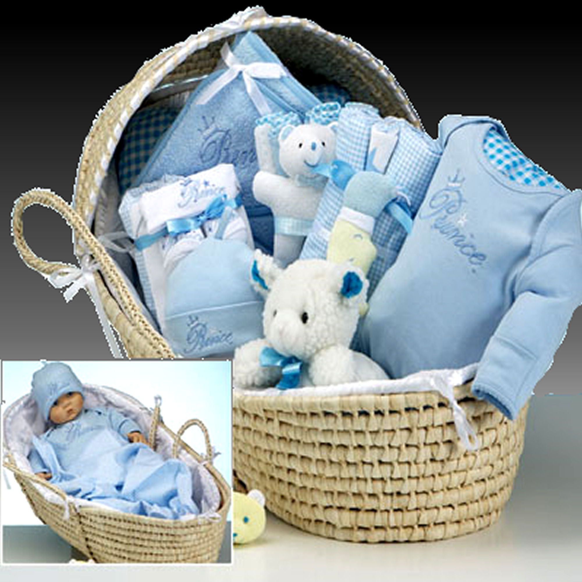 Baby Basket Gift Sets
 Moses Basket Gift Set for Baby Boys