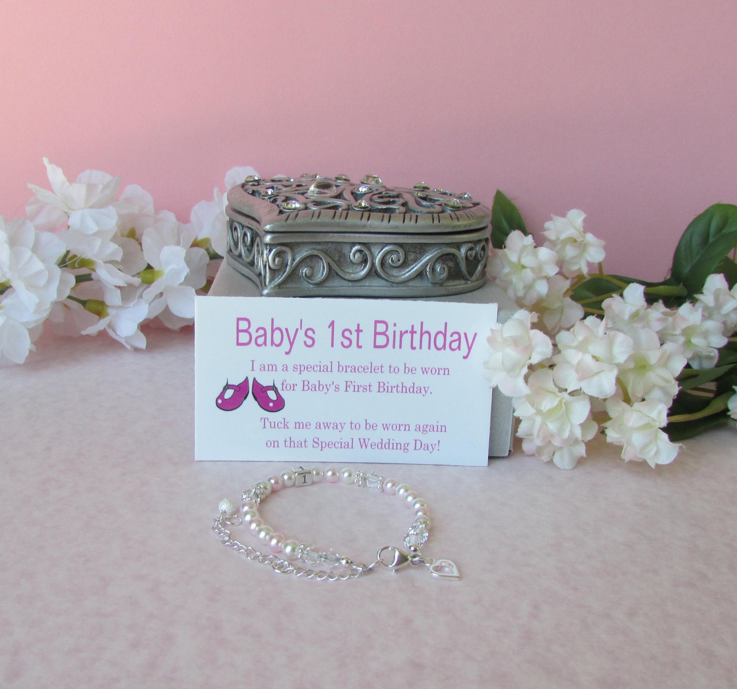 Baby Birth Day Gift
 Baby s 1st Birthday Gift Bracelet Baby to Bride by