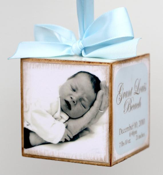 Baby Birth Gifts
 Custom Hanging Birth Announcement Baby Block First