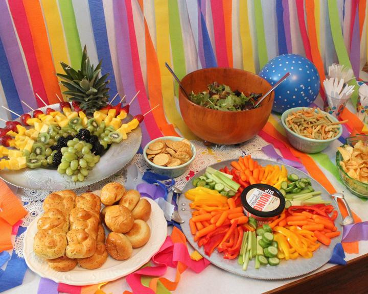 Baby Birthday Party Food Ideas
 Rainbow First Birthday Party