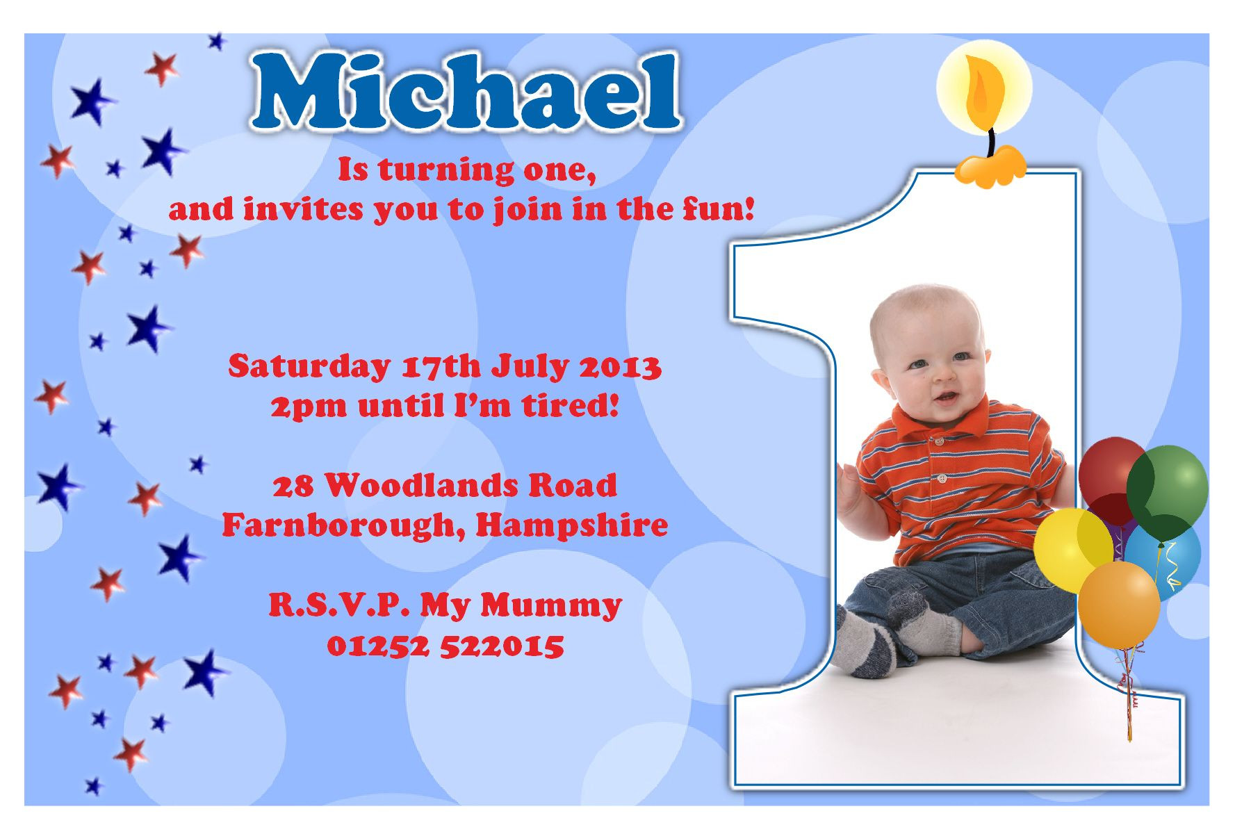 Baby Birthday Party Invitations
 First Birthday Party Invitation Ideas – Bagvania