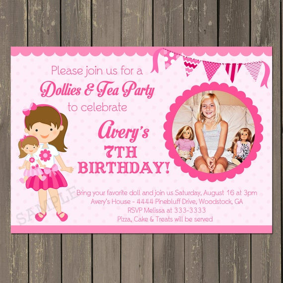 Baby Birthday Party Invitations
 Doll Birthday Party Invitation Doll Baby Birthday Party