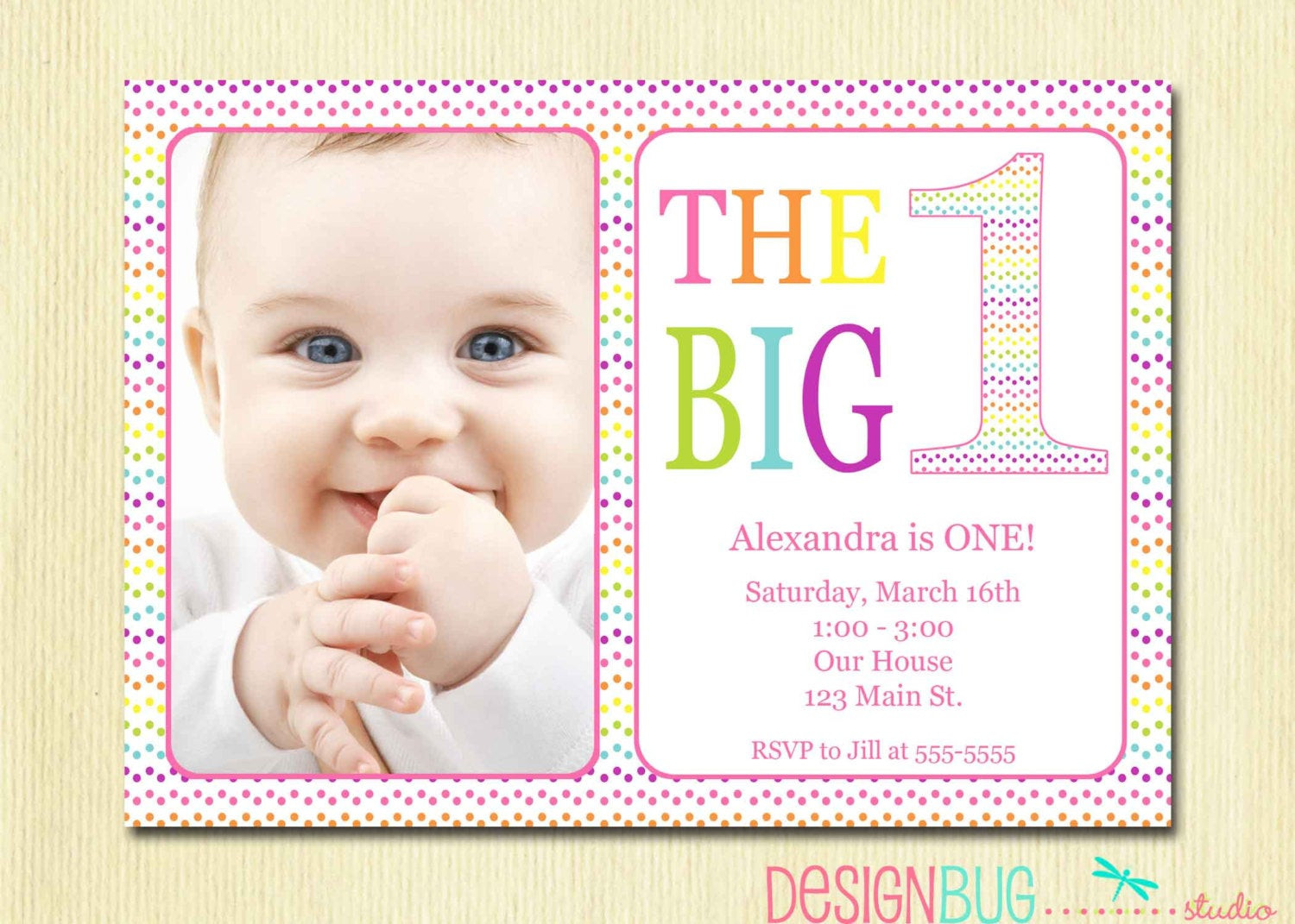 Baby Birthday Party Invitations
 Rainbow First Birthday Invitation Baby Girl DIY