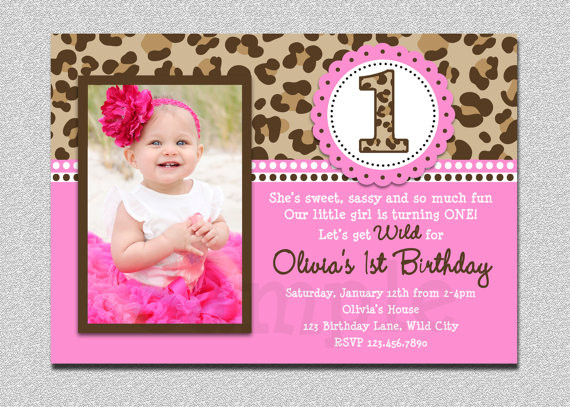 Baby Birthday Party Invitations
 Baby Girl 1st Birthday Invitations