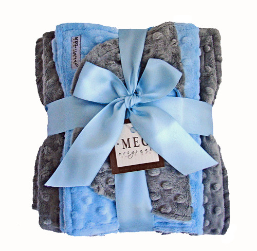 Baby Blanket Gift Sets
 Blue and Gray Baby Blanket Gift Set Baby Shower Blanket