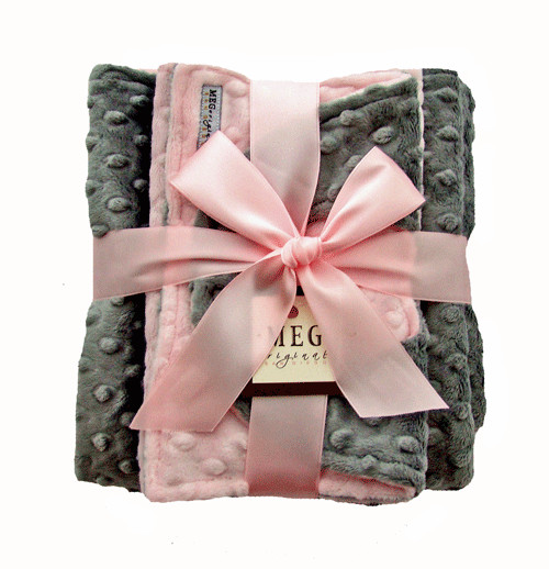 Baby Blanket Gift Sets
 Pink and Gray Baby Blanket Gift Set Baby Shower Blanket