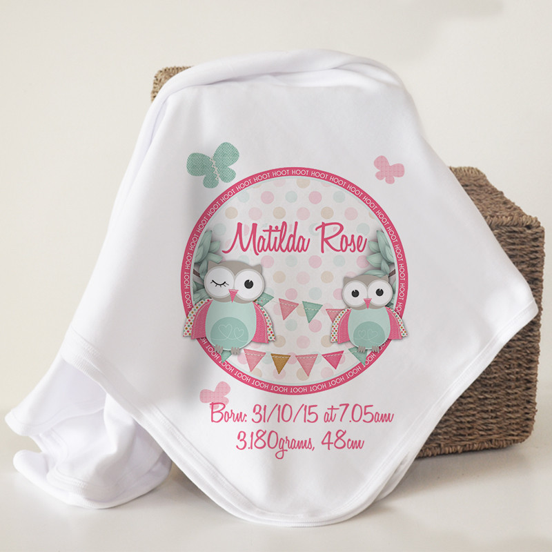 Baby Blanket Gifts
 Personalised Organic Cotton Baby Blankets SPATZ Mini Peeps