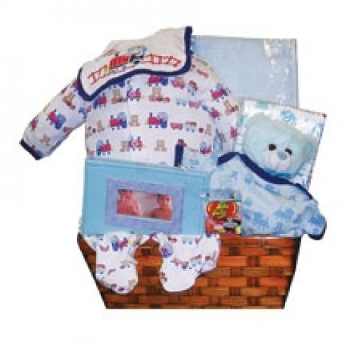 Baby Boy Gift Baskets Delivery
 Little Blue Prince Gift Basket