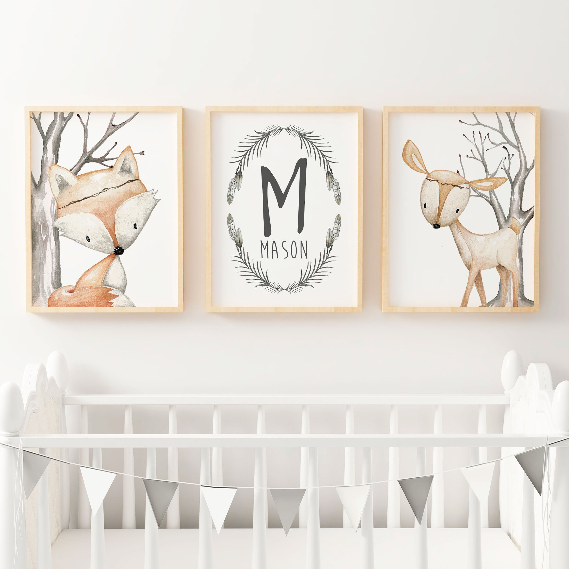 Baby Boy Wall Decor
 Boys Tribal Print Set