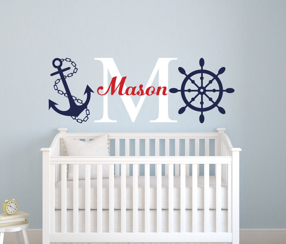 Baby Boy Wall Decor
 Custom Nautical Boy Name Wall Decal Nautical Decor