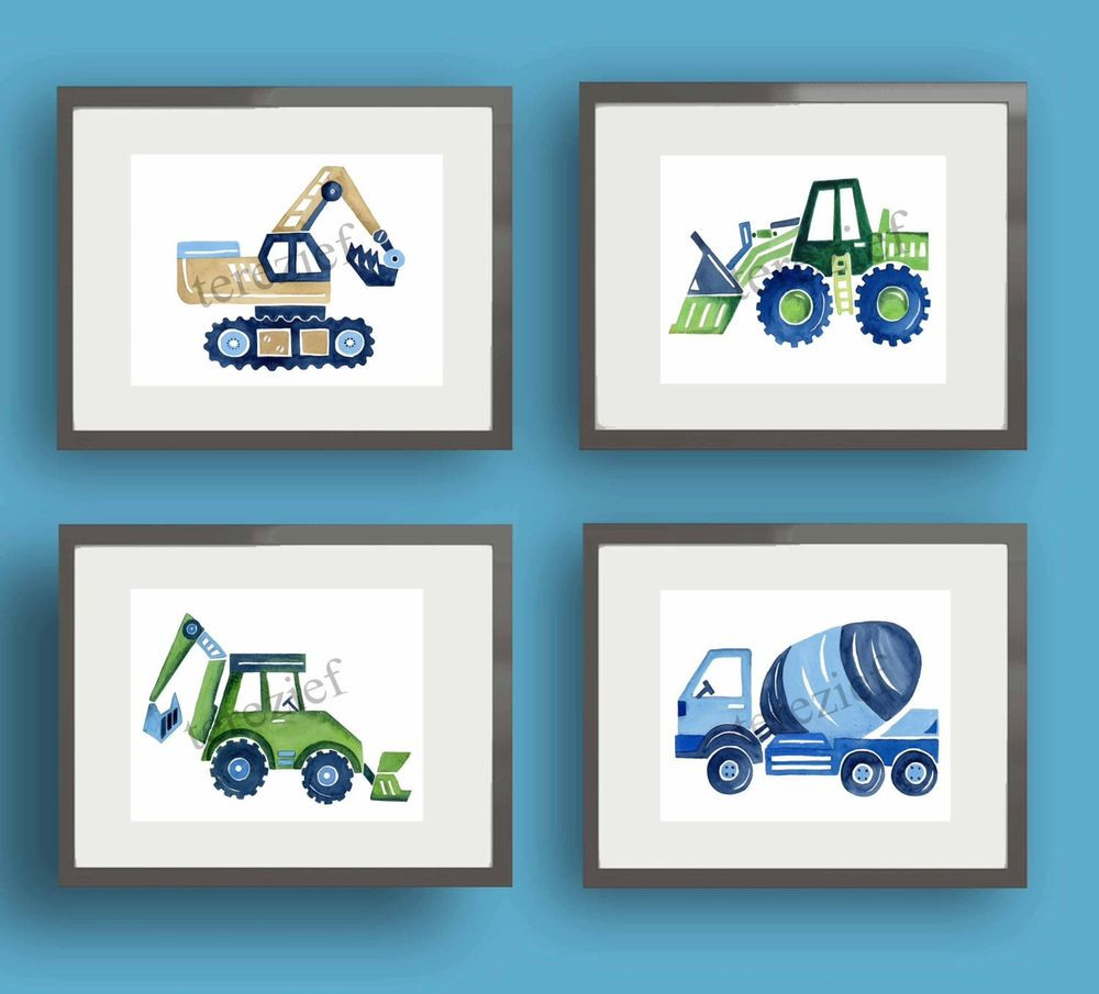 Baby Boy Wall Decor
 CONSTRUCTION VEHICLES CARS TRUCKS BUSY BUILDER BABY BOY