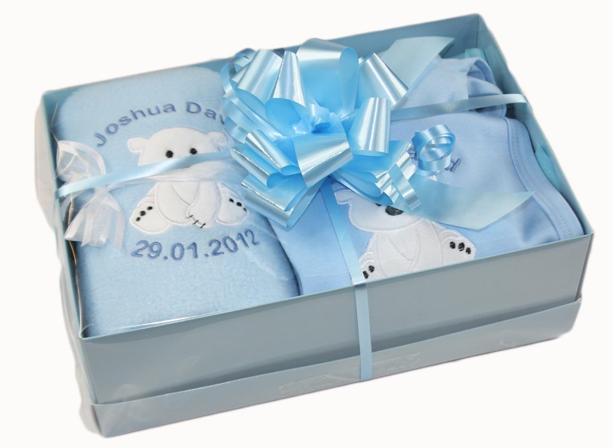 Baby Boys Gift Sets
 Personalised New Baby Boy s 3 Piece Christening Gift Set