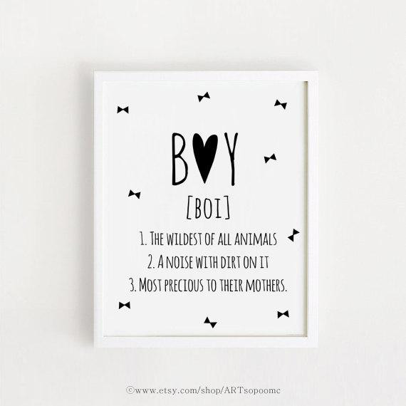 Baby Boys Quotes
 Baby Boy Quotes Sayings Wall Art Printable Poster Black and