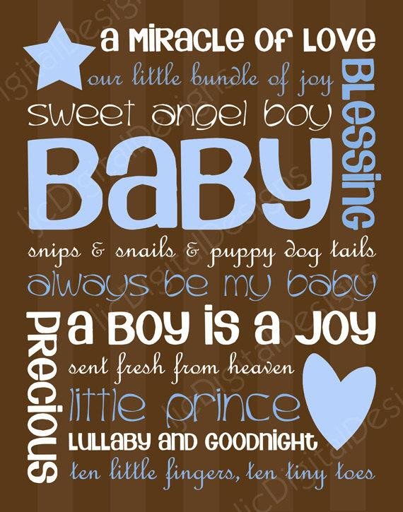Baby Boys Quotes
 Items similar to Printable Baby Boy Digital Subway Art