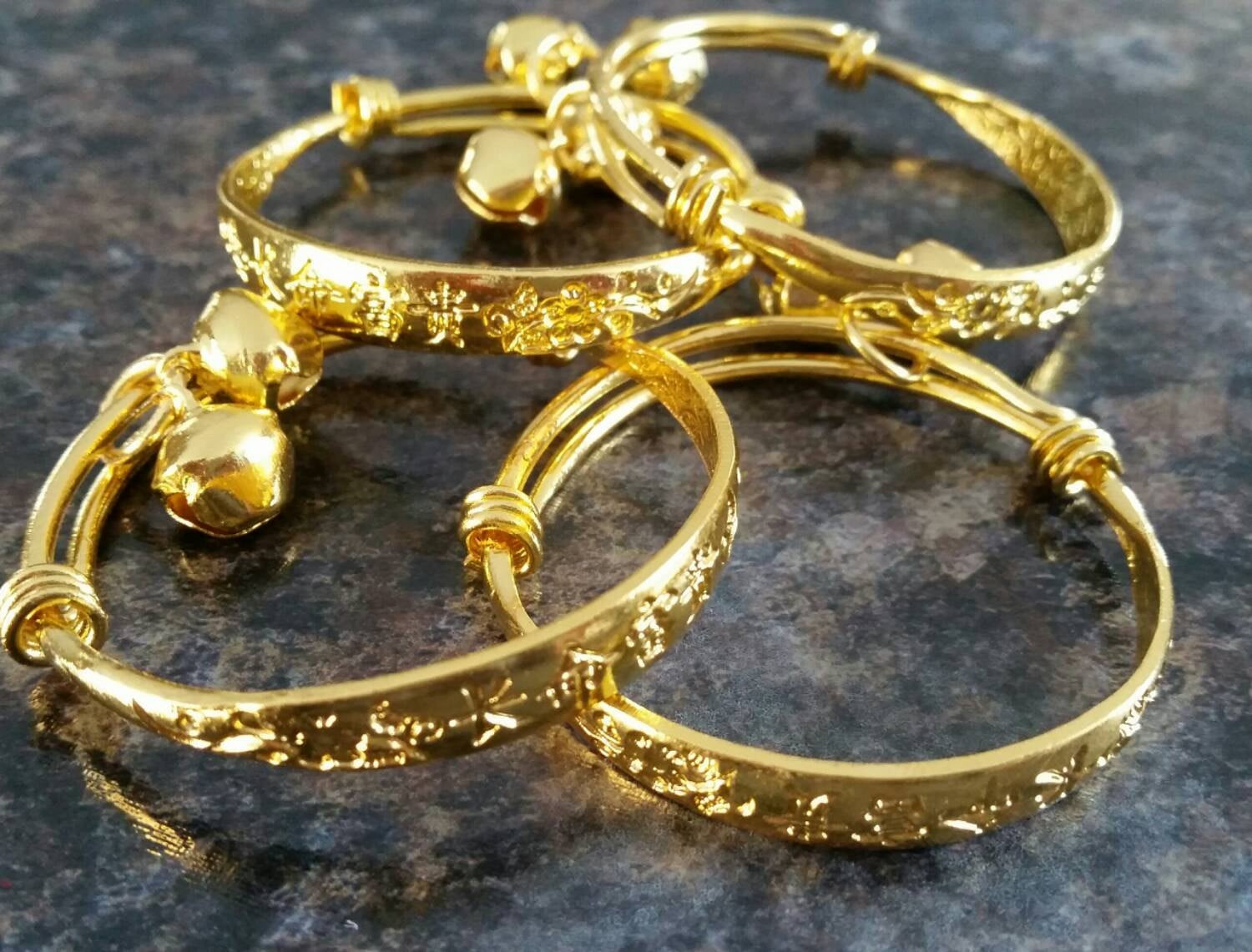Baby Bracelets For Girl
 Baby girl bangles newborn bracelets gold Baby jewelry