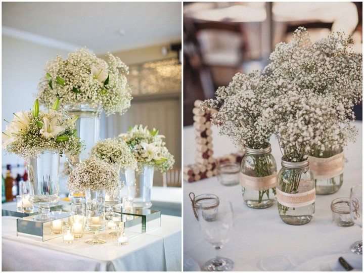 Baby Breath Wedding Decor
 20 Rustic Baby s Breath Wedding Centerpiece Decorations