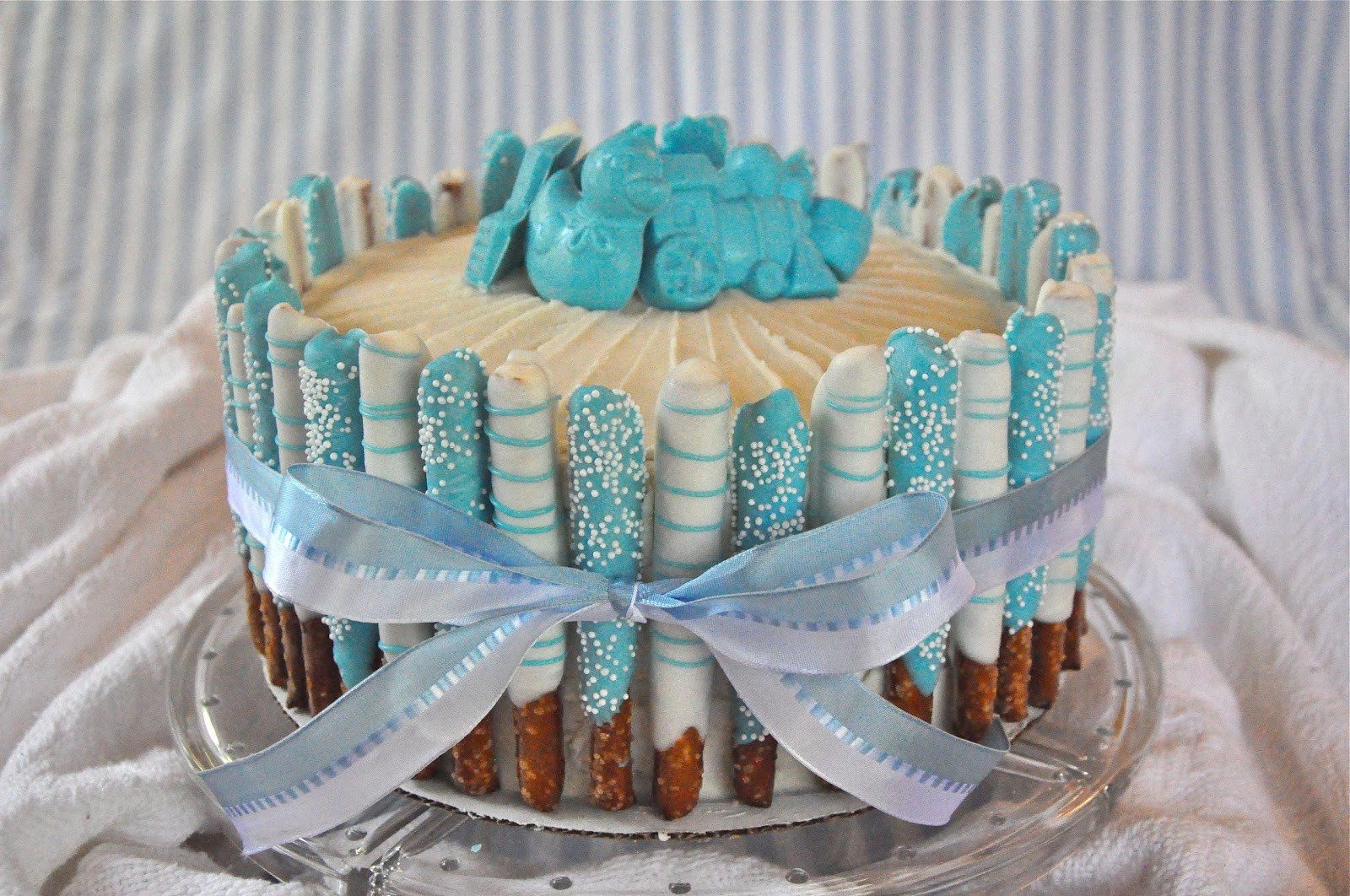 Baby Cake Decoration Ideas
 I think I could do that Blue Baby Boy Shower Cake