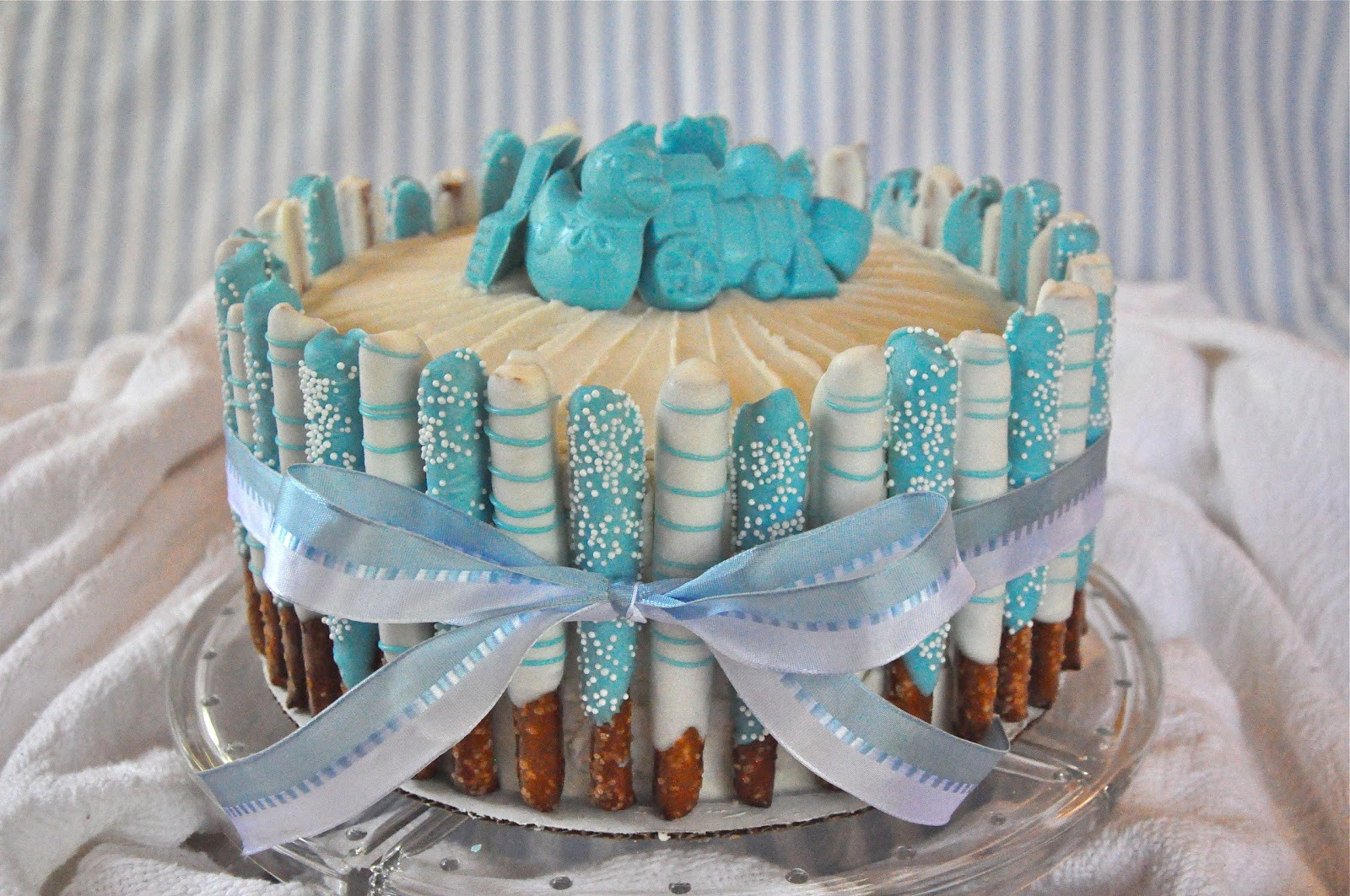 Baby Cake Decorations Ideas
 I think I could do that Blue Baby Boy Shower Cake