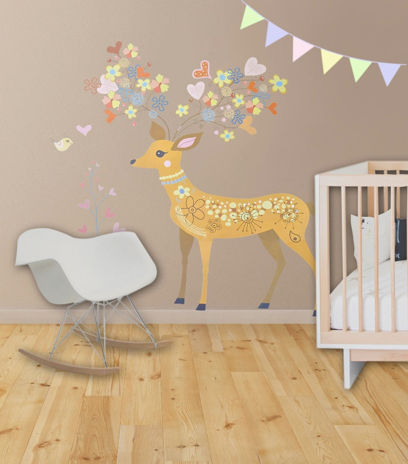 Baby Deer Decor
 Baby Girl Nursery Decor Deer Antler Rustic by