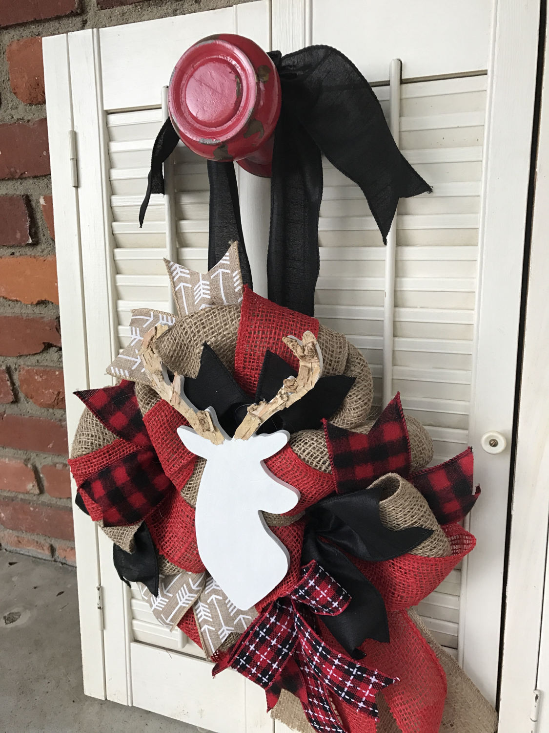 Baby Deer Decor
 Buffalo Plaid Nursery Decor Deer Baby Shower Decor Red Black