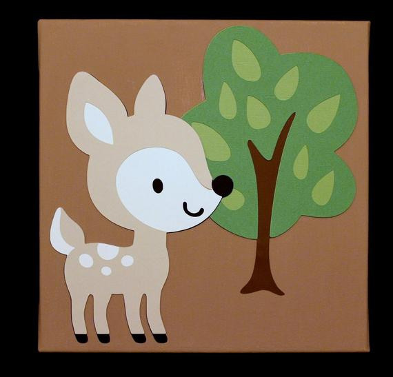 Baby Deer Decor
 Wall Decor Woodland Animals Deer Baby by Diannasdiapercakes