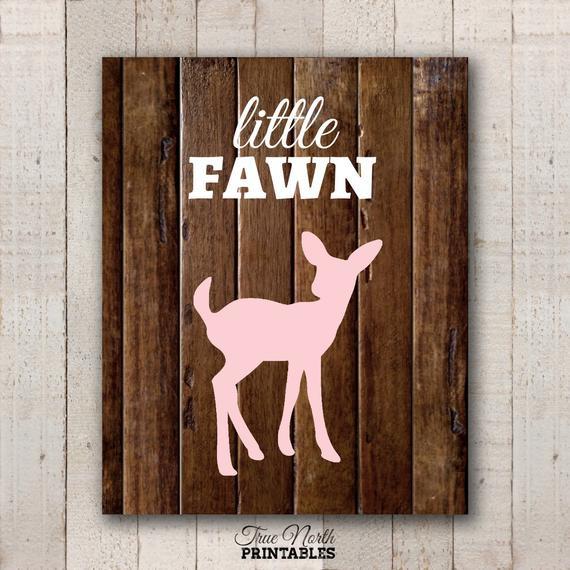 Baby Deer Decor
 Baby Deer Nursery Print Pink Little Fawn Girl Woodland