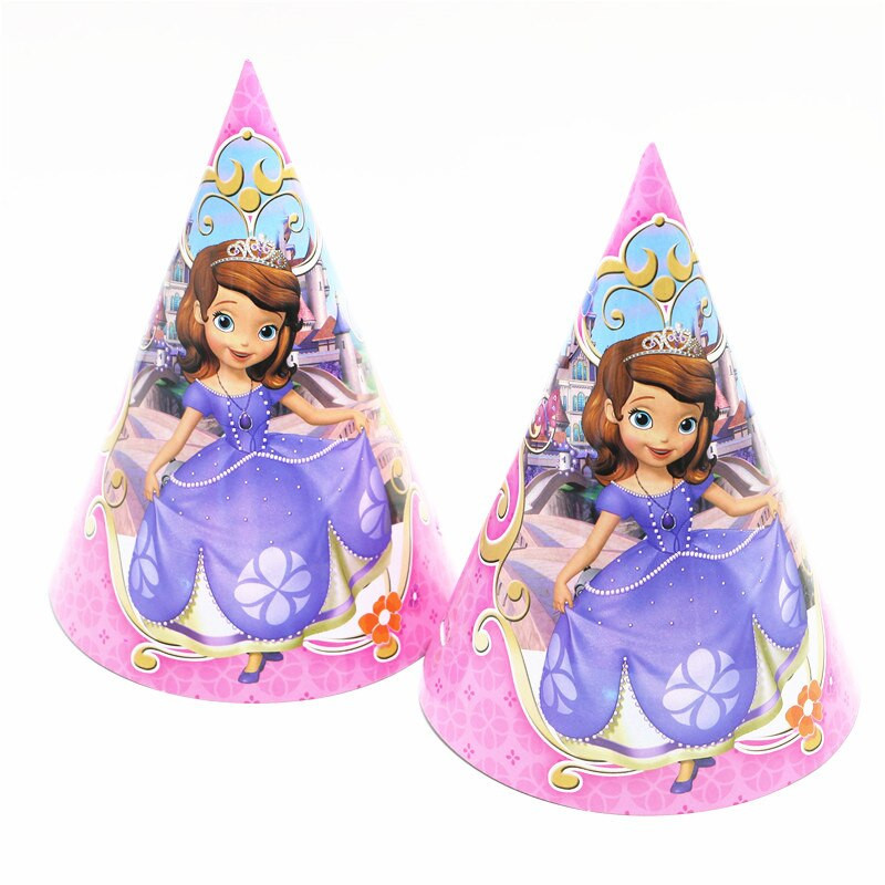 Baby Disney Party Supplies
 6pcs Lot Disney Princess Sofia Theme Party Paper Hat