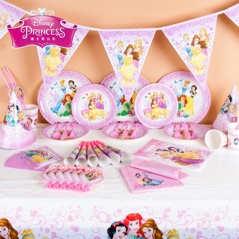 Baby Disney Party Supplies
 Disney Princess Kids Birthday Party Decoration Set Party