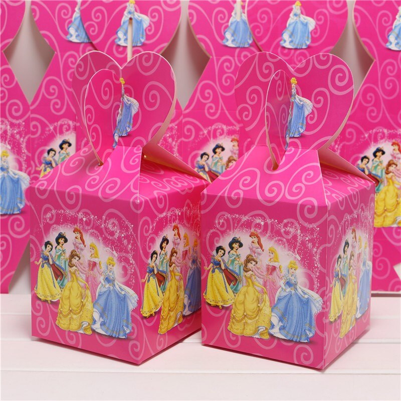 Baby Disney Party Supplies
 12pcs lot Candy Cake Box for Kids Disney Princess Theme