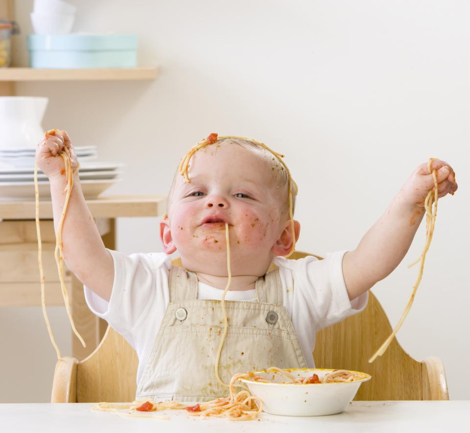 Baby Eating Spaghetti
 Food Allergies in Children
