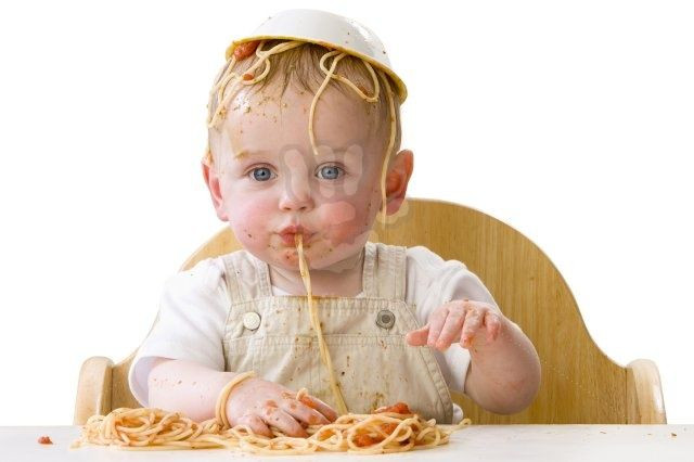 Baby Eating Spaghetti
 Pin on Dapple Messy Babies