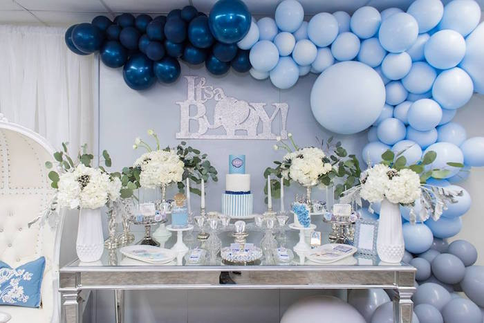 Baby Elephant Party Decorations
 Kara s Party Ideas Silver & Blue Elephant Baby Shower