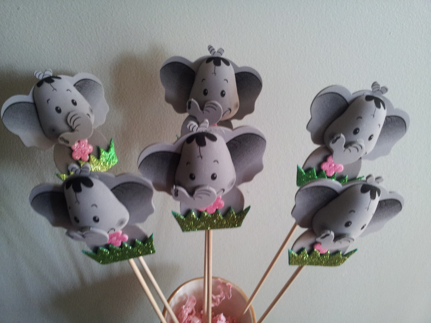 Baby Elephant Party Decorations
 6 foam ELEPHANT centerpieces party decorations