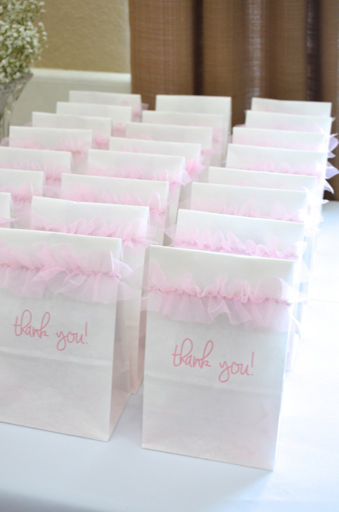 Baby Gift Bag Ideas
 Pink Tulle Ribbon Goo Bags