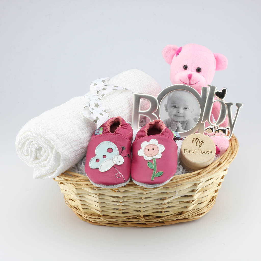 Baby Gift Baskets
 personalised deluxe girl new baby t basket by the laser