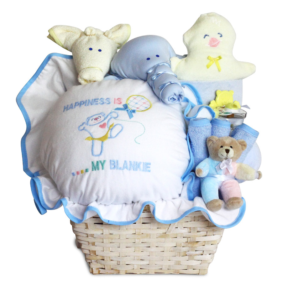 Baby Gift Boy
 Happiness Baby Boy Gift Basket by Silly Phillie