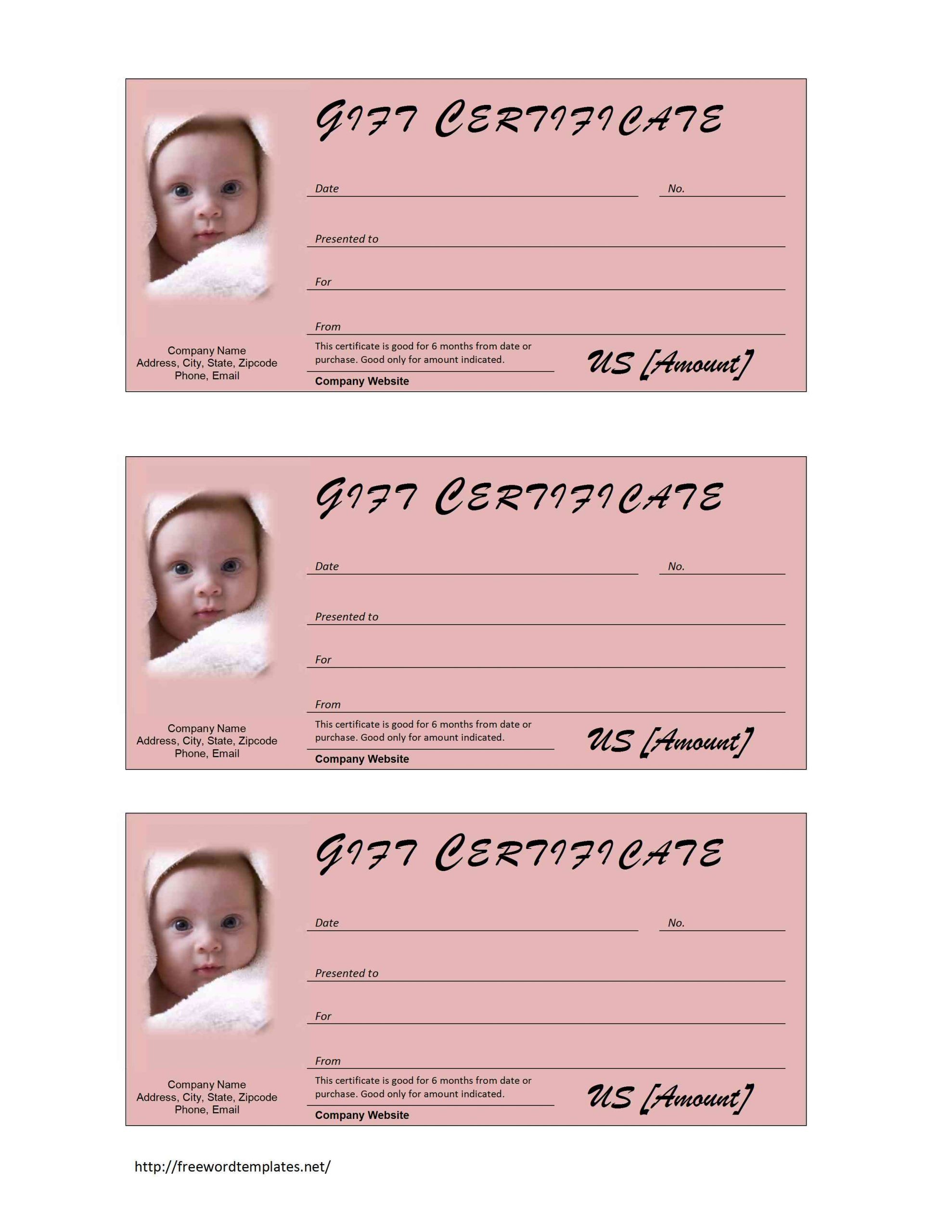 Baby Gift Certificate
 Baby Gift Certificate Template