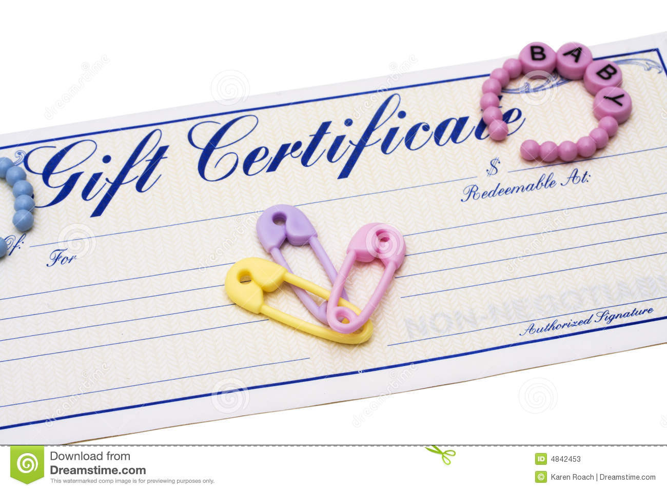 Baby Gift Certificate
 Baby Gift Certificate stock image Image of shower shop