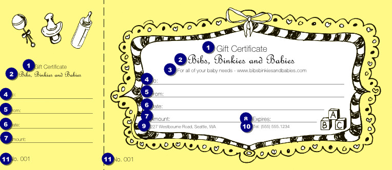 Baby Gift Certificate
 Baby Gift Certificate