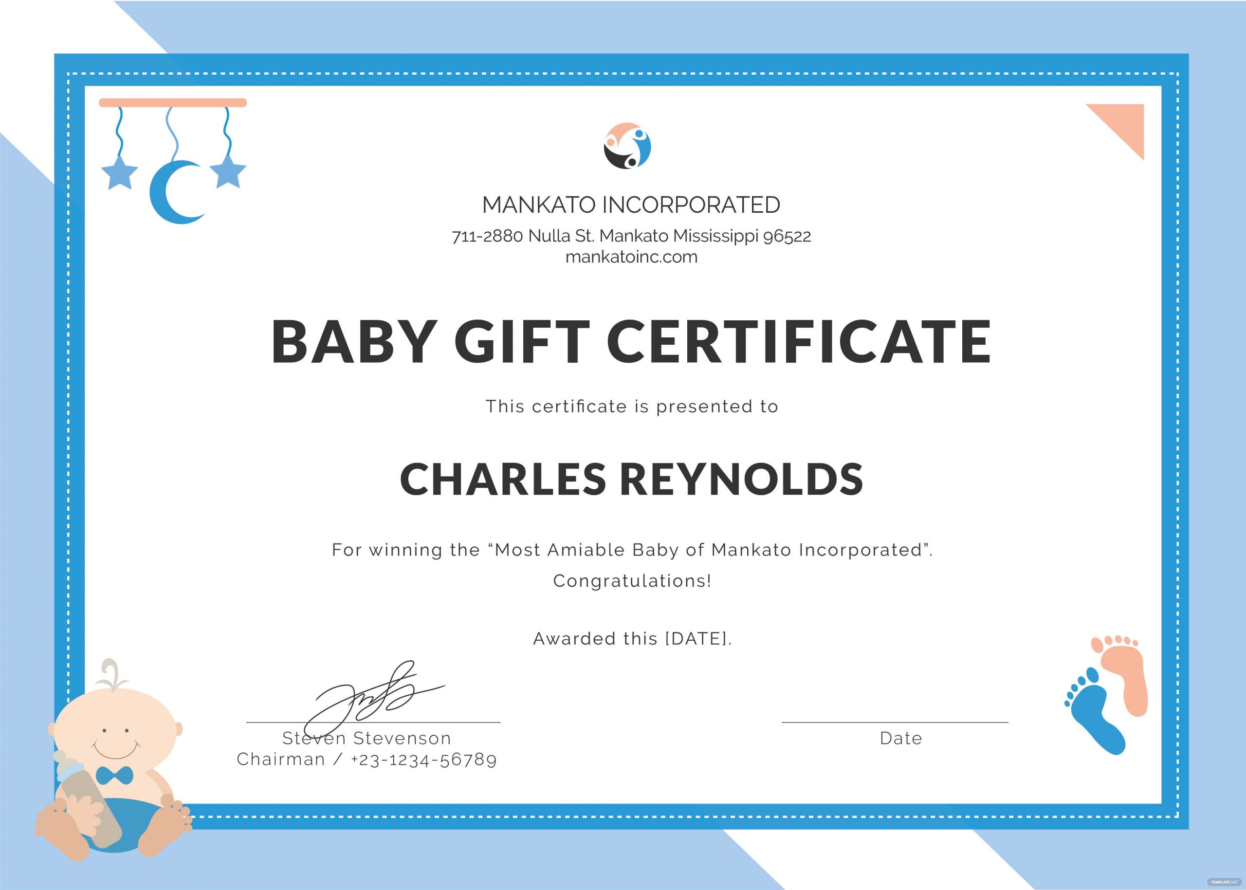 Baby Gift Certificate
 Free Baby Gift Certificate Template in PSD MS Word