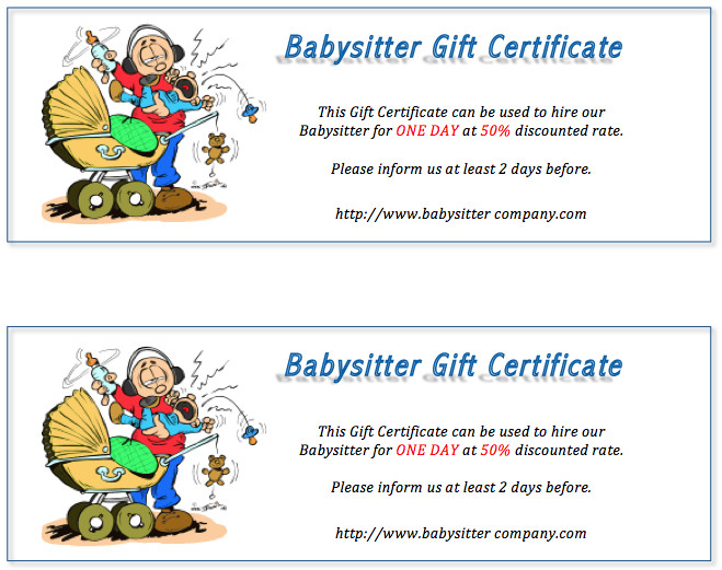 Baby Gift Certificate
 Free Gift Certificate Templates 8 Templates