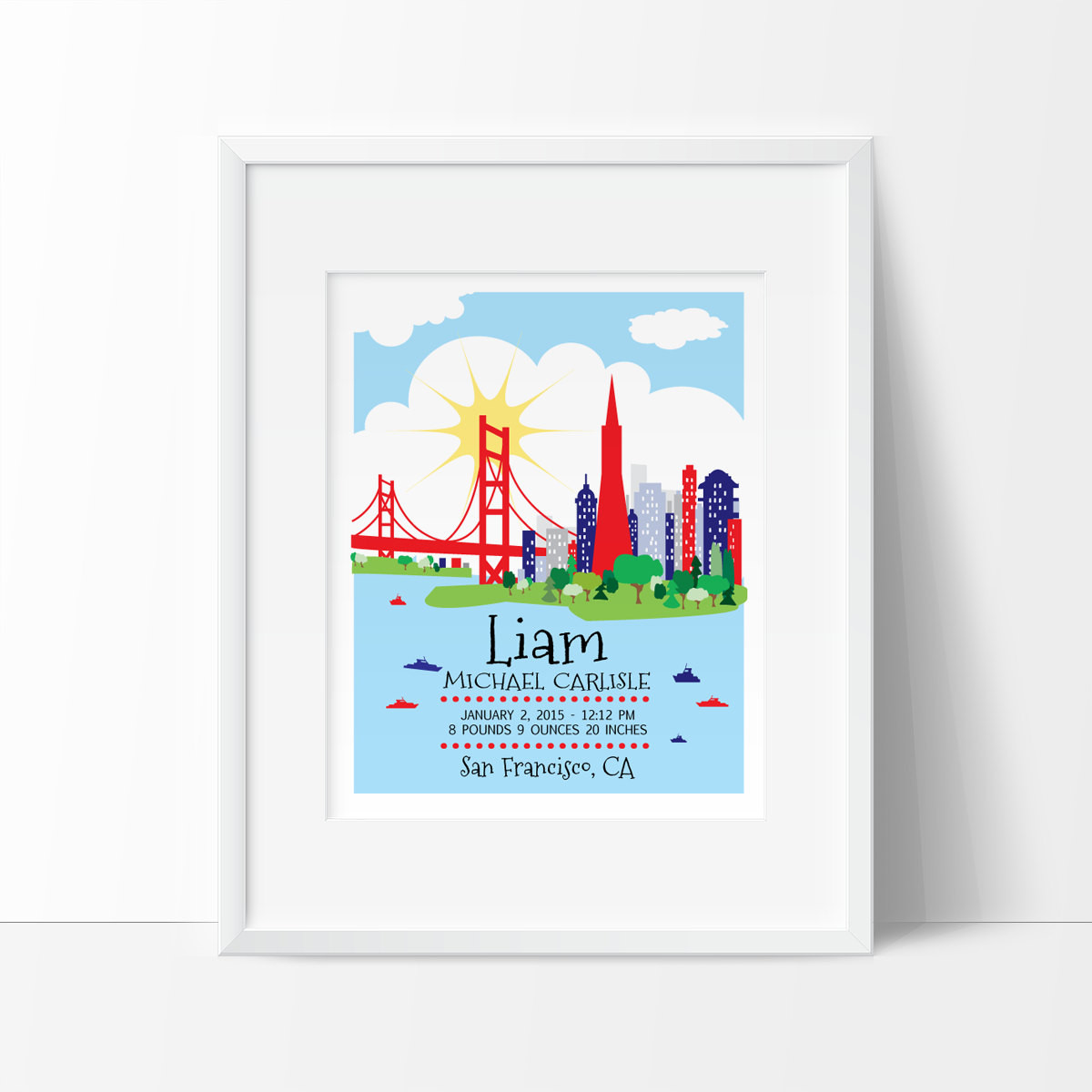 Baby Gift San Francisco
 San Francisco PRINTABLE Personalized baby t Birth