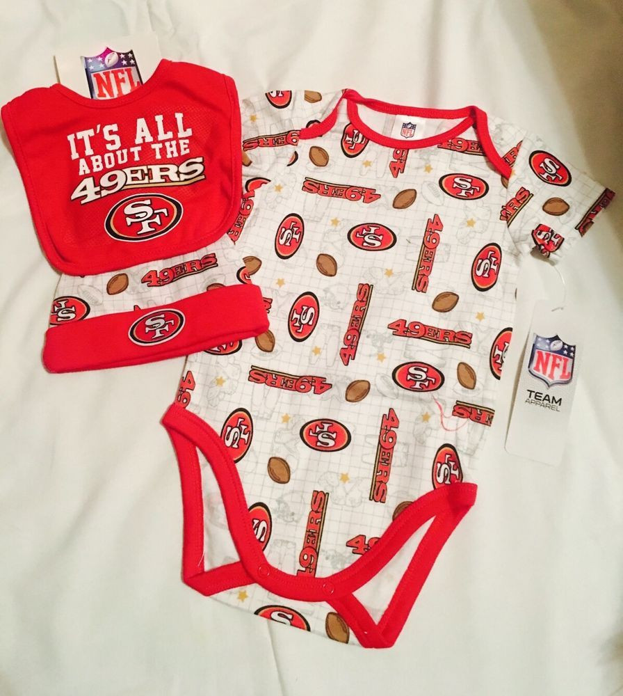 Baby Gift San Francisco
 NFL San Francisco 49ers Bib Bodysuit Hat Cap Gift Shower
