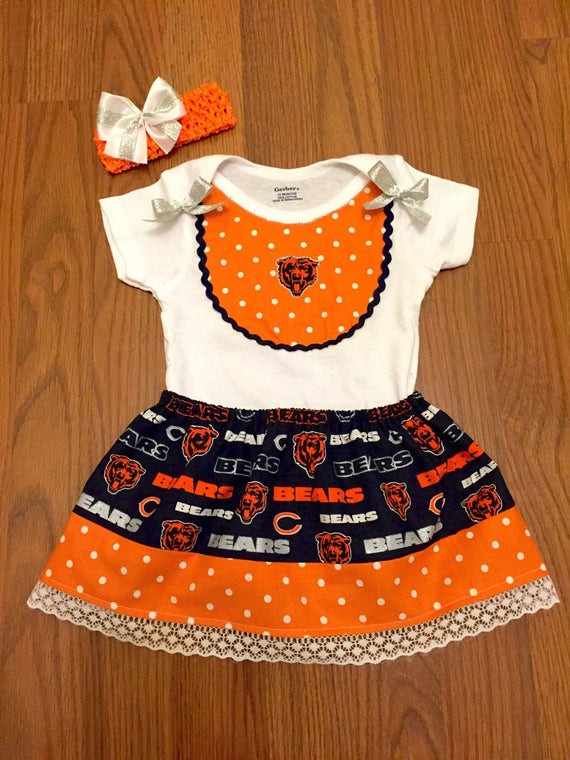 Baby Gifts Chicago
 BABY GIFT Chicago Bears esie Girls Dress Matching